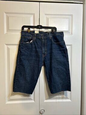 NWT Levi's 511 Medium Wash Denim Shorts Raw Hem Blue Men's 5-Pocket Size 36